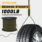 1000lb Paracord Rope, 4mm 12 Triple Strands Paracord, Heavy Duty Tactical Parachute Cord for Survival Gear, Camping, Hiking, and Ideal for Bracelets, Lanyards, Type III