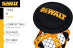 DEWALT Heavy-Duty Metal Rolling Stool for Shop or Garage, Padded 360-degree Swivel Seat, Durable Steel Frame, Adjustable