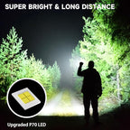 Rechargeable Flashlights High Lumens, Powerful Tactical Flashlights, 5 Modes LED Flashlight Adjustable, Brightest Flashlight Waterproof, Handheld Flash Light for Emergencies, Home, Camping, Hiking