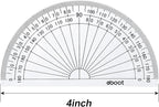 EBOOT 100 Pcs Math Protractors Plastic Protractor 180 Degrees, 4 Inches (Clear)