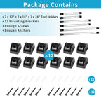 12" 18" 24" Magnetic Tool Holder Strip, Stainless Steel Surface Tool Magnet Bar, Metal Tool Organizer Rack for Garage Organization, Easy To Install in Workshop, Mounting Screws Included