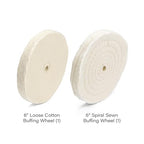 ENKAY - 6" Spiral Sewn and Loose Cotton Buffing Wheels (2 Pack) for Polishing Metal and More, for Use with Polishing Compounds, Buffing Machines & Bench Grinders
