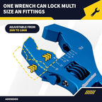 Adjustable AN Fittings Wrench AN Wrench for Hose Fitting Adapters AN Fitting Tool 3AN-16AN Lightweight Aluminum, Blue. With a 6AN-AN8 Double Hose End Fittings Wrench,Blue