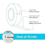 3M Temflex Multi-Purpose Vinyl Electrical Tape 165, Brown, 3/4 in x 60 ft (19 mm x 18 m), 10 Roll Pack