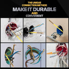 16.8FT Fiberglass Running Electrical Wire Cable Glow Rods Wire Pulling, Fish Rods Electrical Kit with 6 Different Attachments and Fish Tape Wire Puller Kit (Yellow)