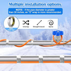 FANOVO 3ft Heat Tape for Water Pipes, Water Line Heat Tape with Thermostat, Freeze Protection Heating Tape for Water Pipes, Pipe Heat Tape, for Metal Plastic Pipes and Roof RV Protection in Winter