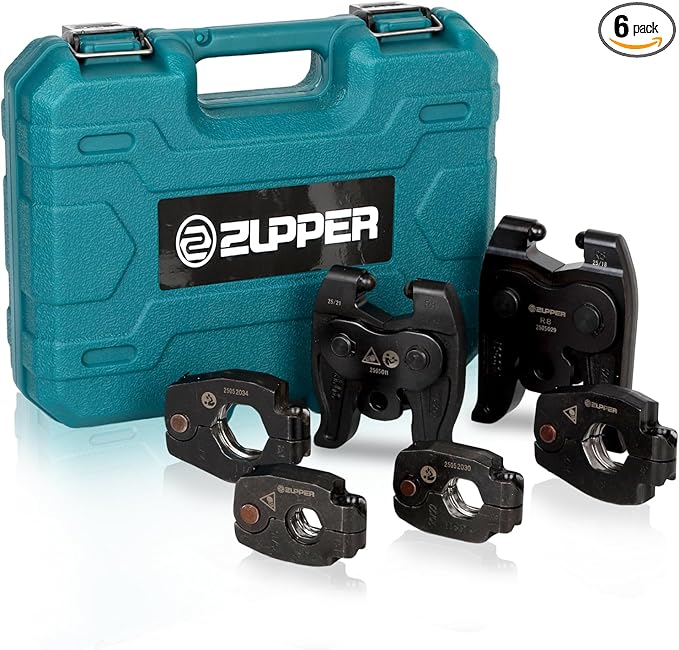 4PCS Copper Press Rings 1/2" to 1-1/4", 2Pcs R8 Rotating Adaptors R8-24 and R8-3240 Suit for Narrow,Angled Installation Areas Compatible with Press Tools(24kN and 32kN)
