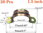 20 Pcs 1.5inch Rigid Pipe Strap,Two Hole Strap U Bracket Iron, Widened Tube Strap Tension Clip Assortment Kit Heavy Duty Pipe Clamp（50mm）