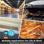 Infrared Thermometer Gun -58°F to 1472°F, 12:1 Laser Temperature Gun with -58°F to 572°F K-Type Probe, Dual-Mode Thermometer Guns Suitable for Cooking & Industry Measurements