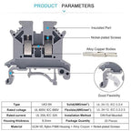 Erayco DIN Rail Terminal Blocks Kit, 20PCS UK2.5B Terminal Blocks 12 AWG Gauge, 20A 600V, 2PCS Ground Blocks, 4PCS Jumpers, End Stopper, End Covers, Marker Strip, 1Pcs 8" Aluminum Rail