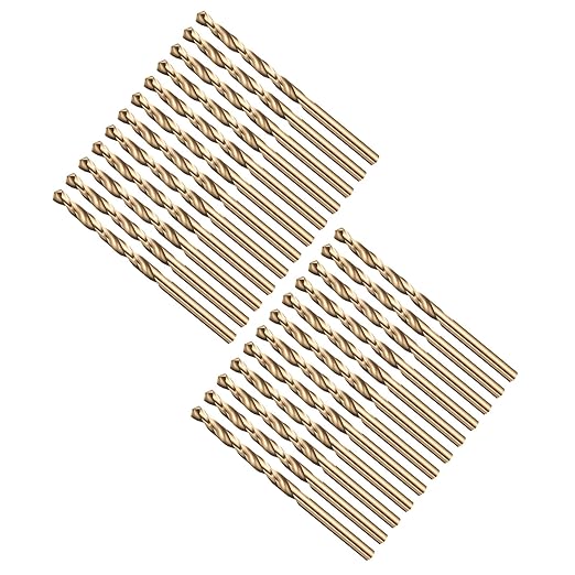 Drill Bit, 7/64" Cutting Diameter (2.778mm), 4241 HSS Black and Gold 118° Cutting Angle Versatile Jobber Bits - (Applications: for Drilling Plastic Wood Soft Thin Metal), 24-Pieces
