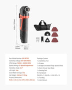 VEVOR Multitool Oscillating Tool, 3Amps Corded Oscillating Multi Tool with 6 Variable Speeds 15000-22000 OPM, 3.2° Oscillating Angle, 13PCS Saw Accessories, LED Work Light & Tool Bag