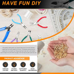 Jewelry Pliers Set - 7 Pcs Includes Long Nose, Round Nose, Diagonal Wire Cutter, End Cutting, Bead Crimping Pliers With Storage Bag