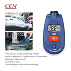 CEM Paint Thickness Gauge,Car Boat Coating Tester with Calibration Plates&Battery,Fe/NFe Automatic Recognition Portable Digital Thickness Meter Detector,Backlight LCD Display,Auto Power Off&Lanyard