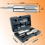 2-Piece NPT Pipe Tap Set, Precision Carbon Steel NPT Tap Set for Clean Accurate Threads, 1" NPT Tap, Perfect for Plumbers Mechanics DIYers, with Durable Plastic Case.