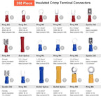 Wire Terminals Crimping Tool Kit, Preciva AWG20-10/0.5-6mm²Insulated Ratcheting Crimper Tool with 350PCS Insulated Wire Connectors