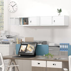 GREATMEET 13" H Metal Cabinets with Doors and Shelves, Metal Wall Cabinet with Lock, Wall Storage Cabinet for Living Room, Kitchen, White