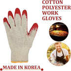 Generic 300 Pairs Red Palm Latex Dipped Work Gloves - Cotton Polyester Shell Safety Protection Gloves - Nitrile Coated - Made in Korea