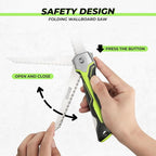 DNA MOTORING Foldable Drywall Saw, Folding Wallboard Saw, Hand Saw Jab Saw Tool for Drywall, Wallboard, Plywood, PVC, w/Lockback,TOOLS-00587