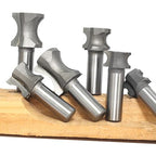 Akylin's CNC 6PCS Convex Edge Oval Router Bit Set 1/2" Shank, Shallow Bullnose at 1/4",5/16",3/8",1/2",3/4",7/8" Length,Convex Column Molding Router Bits-Perfect for Stair Treads and Shelf Edges