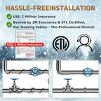 HEATIT JHSF1 Self Regulating Pre-Assembled Heating Cable with Spacer and Clips, Heat Tape for Roof Deicing and Pipe Freeze Protection,120V 5W/ft, 150FT