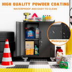 Storage Cabinet with Wheels,Locking Storage Cabinet with Drawer and Adjustable Shelf, Metal Cabinet,Rolling Tool Cabinets for Garage, Assembly Required (18.1" D x 30.3" W x 35.4" H)