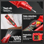 Non Contact Voltage Tester Outlet Receptacle Detector Dual Range AC 2-440V,50Hz-60Hz Live/Neutral Wire Tester with LCD Display,Breakpoint Finder,Light Fuse Checker,Circuit Polarity Wall Plug Tool(Red)