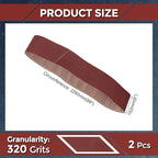 2Pcs Sanding Belts 6 x 89 Inch 320 Grit Aluminum Oxide Abrasive Sandpaper for Belt Sander, Wood, Furniture and Paint Removal