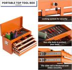 8-Drawer High Capacity Rolling Tool Box with Wheels,Rolling Tool Chest with Drawer,Tool Box on 4 Wheels with Lock, Tool Storage Cabinet Removable Portable Box for Garage Warehouse (Orange)