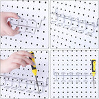 Ripeng Pegboard Screwdriver Holders Peg Board Organizer Accessories Multi Ring Tool Holders Six Tool Multi Tool Organizer Racks for Pegboard, Pliers(Silver, 4 Pieces)