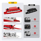 400A Power Distribution Block 12V Bus Bar 4 x 5/16" (M8) Terminal Studs and 6 x #8 Terminal Screws 12 Volt Marine Bus Bar Positive & Negative