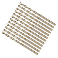 METALLIXITY Drill Bit (#54) 12Pcs, M2 High-Speed Steel Micro Number Bits Spiral Flute 135°Point Tip Gold Finish for Stainless Steel Iron Copper Aluminum Hard Metal