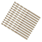 METALLIXITY Drill Bit (#52) 12Pcs, M2 High-Speed Steel Micro Number Bits Spiral Flute 135°Point Tip Gold Finish for Stainless Steel Iron Copper Aluminum Hard Metal