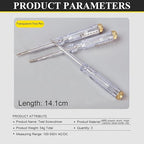 Fielect 5pcs Test Screwdriver, Voltage Detector Pen Light Circuit Tester Electric Test Pen Screwdriver Neon Tube AC/DC 100-500V Clear
