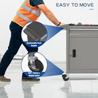 5-Drawers Tool Chest, 2-in-1 Mechanic Rolling Tool Box Removable Lockable Tool Storage Cabinet, Metal Tool Cart with Drawers and Wheels for Garage, Workshop