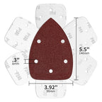 100-Pack Mouse Sandpaper (5-Hole) for Mouse Detail Sanders, Grits 40/80/120/180/240, Premium Aluminum Oxide, Easy to Replace, Ideal for Woodworking, Furniture Refinishing, and Crafting
