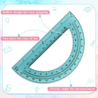 12 Pcs of Colorful Plastic Protractors 180 Degrees 6 Inches Mathematical Protractor Translucent Geometric for Learn Office Measurement Drawing