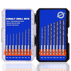 Hex Shank Cobalt Drill Bit Set 16Pcs 1/16"-1/4", M35 HSS Impact Driver Drill Bits for Metal and Hardened Steel, with Indexed Storage Case
