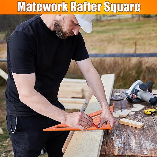 Carpenter Square 12 Inch, Rafter Square for Angle Drawing Measuring Ruler, Framing Square Tool Aluminum for Woodworking, Carpentry