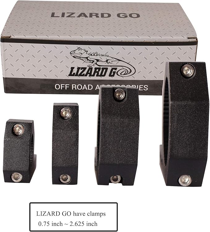 Bar Clamps - 4Pack,Horizontal Roll Cage Clamp 0.75 inch,0.875 inch,1.0 inch,Roll Bar Clamp for Bar Diameter 3/4" to 1.0" Mounting Bracket (0.75~1.0" Clamps)