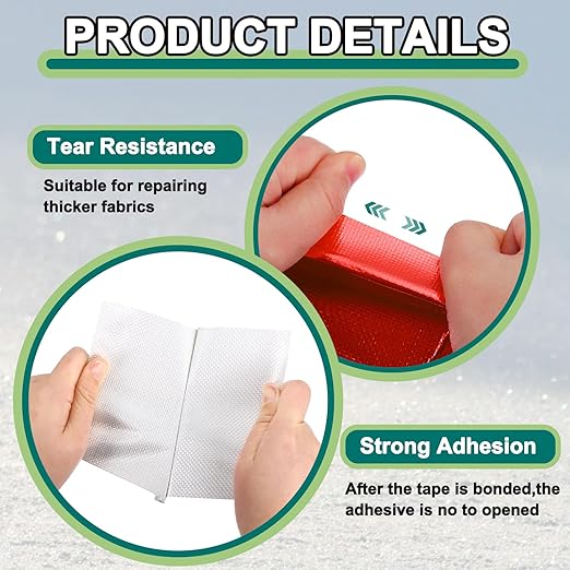 PATIKIL Awning Repair Tape 8m x 5cm Waterproof Canvas Tape High Adhesive Tear Repair Patch Kit for PVC Tarpaulin Tent Awning Fabric RV Sail Boat Cover, Red (2" x26.24ft)