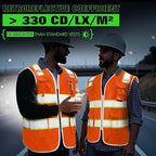 BeautyWill Custom Logo 10/20 Pack Safety Vest Class2 High Visibility Vest with Pockets Breathable Construction Vest Bulk