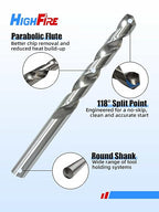 HIGHFIRE 25PCS HSS Metric Drill Bits Set (1mm-13mm/25pcs), Straight Shank Jobber Drill Bits, Metal HSS Twist Drill Bits for Stainless Steel Hard Metal and Cast Iron