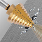 Titanium Step Drill Bit, Zhushan Titanium High Speed Steel Drill Cone Bits,Double Cutting Bladesfor Sheet Metal Hole Drilling Cutting1/4 to 1-3/8 Inches Total 10 Step Sizes