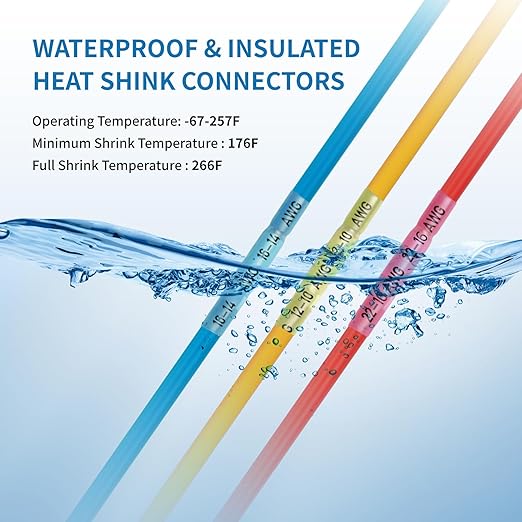 Heat Shrink Butt Connectors - 500Pcs 22-16 AWG Red Waterproof Electrical Wire Connectors Automotive Marine Grade Wire Crimp Terminals Butt Splices for Cable,Boat,Home Electrical etc.
