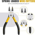 Lasnten Wire Cutters Precision Cutting Pliers Side Diagonal Cutters Small Wire Clippers with Nonslip Handle DIY Jewelry Making Crafting Model Kits (15 Pcs 6 Inch,Yellow Black)
