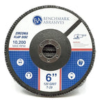 Benchmark Abrasives 6" x 7/8" Premium High Density Jumbo Zirconia Type 29 Flap Discs for Angle Grinder, 6 Inch Sanding Discs, Finishing, Deburring, Rust Removal - (10 Pack) 120 Grit