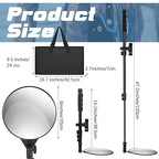 Barydat 2 Pack Under Vehicle Inspection Mirror with Telescoping Handle and Light 8 Inch Diameter Security Angle Adjustment Handheld Inspection Mirror for Under Car Truck Equipment Over Shelf