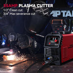 ARCCAPTAIN 55A Plasma Cutter, Large LED Display, Non-Touch Pilot ARC Plasma Cutting Machine, 120/240V Dual Voltage IGBT Inverter, 1/2" Clean Cut, Post Flow, 2T/4T, for Beginners DIY