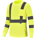 AYKRM Safety T Shirt Reflective High Visibility hi vis Long Sleeve T Shirt (XS-6XL)